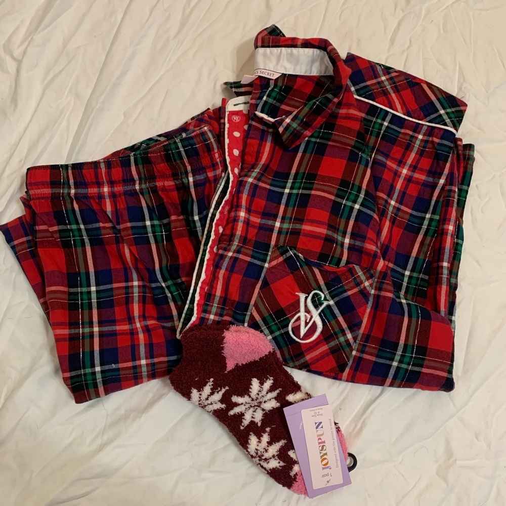 Victorias Secret Flannel Long Pajama Set